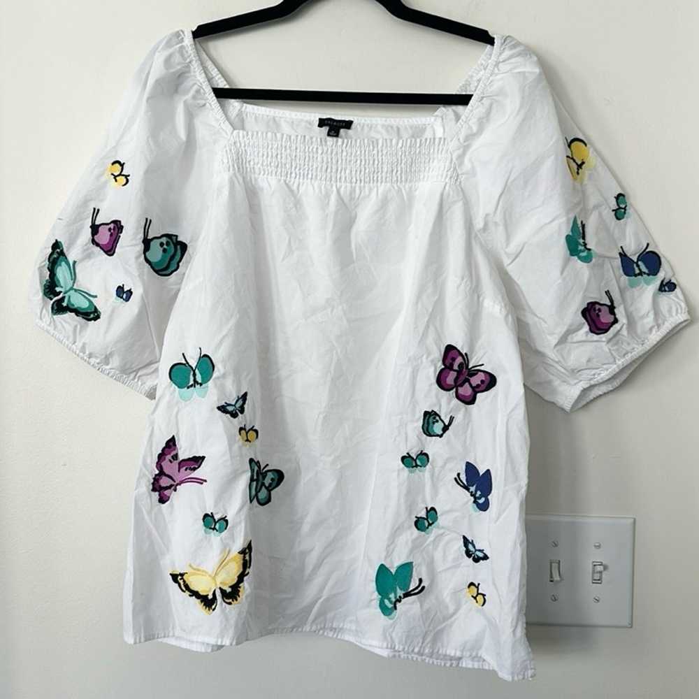 Talbots EMBROIDERED POPLIN TOP - SCATTERED BUTTER… - image 2