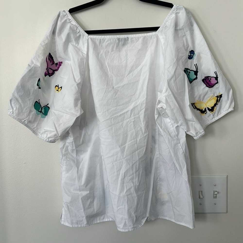 Talbots EMBROIDERED POPLIN TOP - SCATTERED BUTTER… - image 5