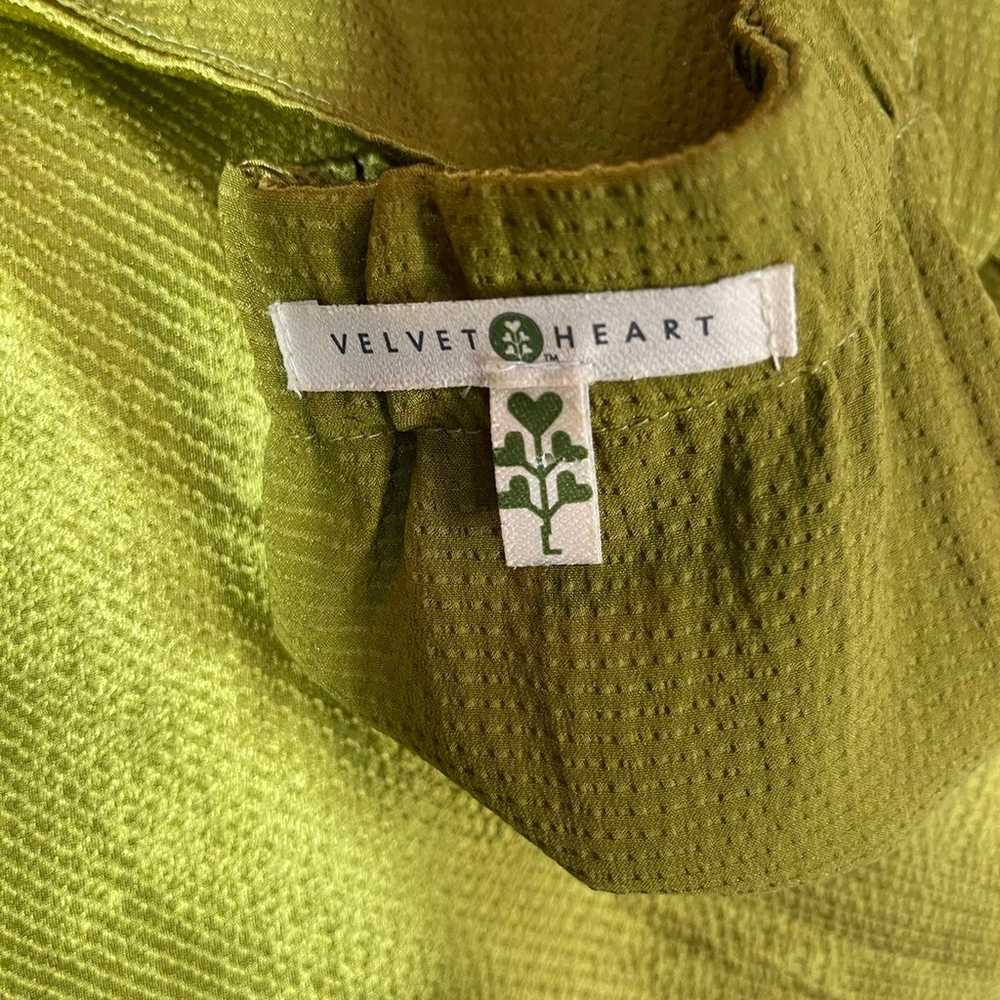 Large NWOT Velvet Heart Chartreuse Silk Jeweled R… - image 8