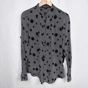 Hilton Hollis Button Up Shirt Sz XL Black Stripe … - image 1