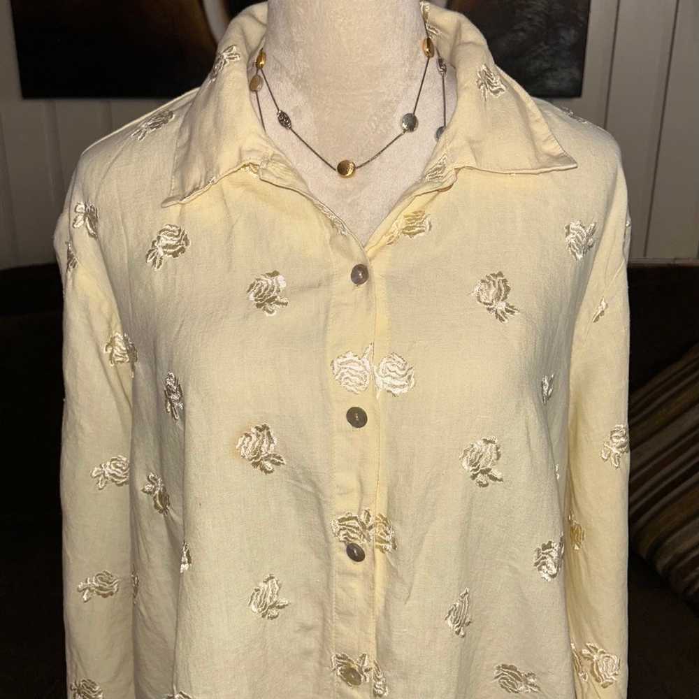 Johnny Was Collection~Vintage Yellow Embroidered … - image 11
