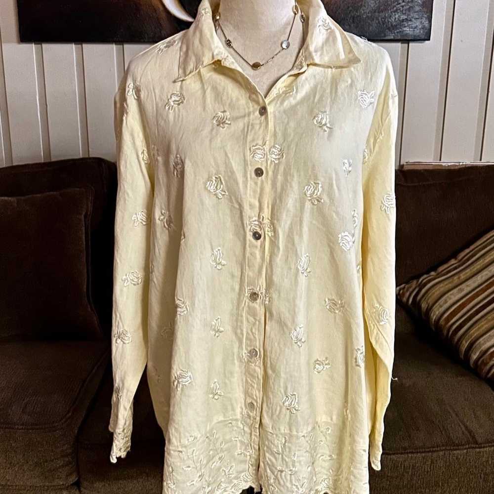 Johnny Was Collection~Vintage Yellow Embroidered … - image 6