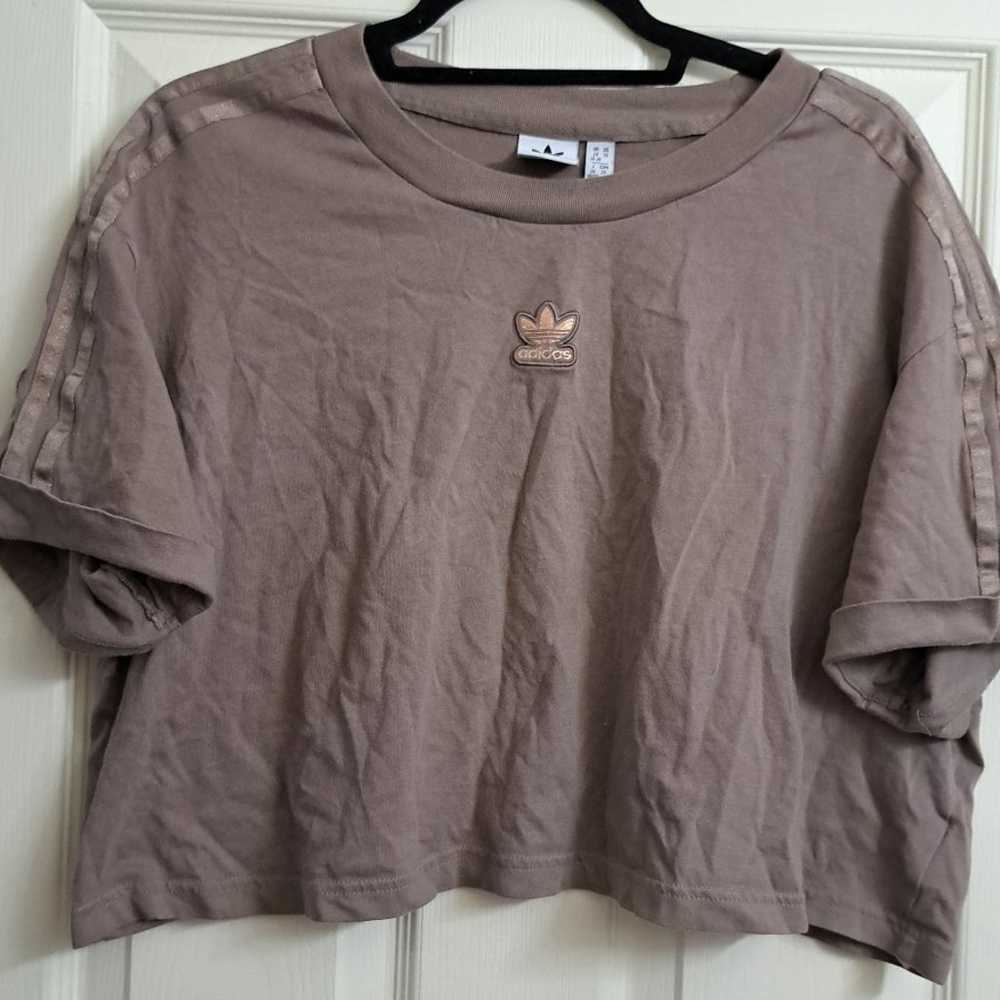 Adidas • Brown Cropped Short Sleeve Tshirt Plus S… - image 4