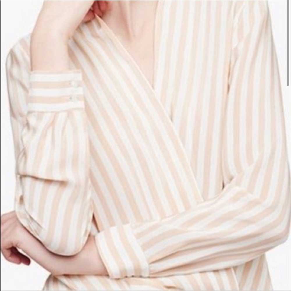 Cuyana Silk Wrap Blouse • Striped • XS - image 2
