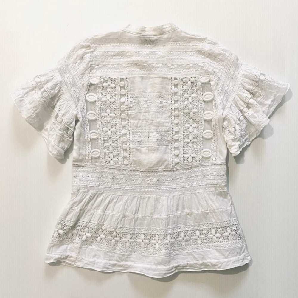 SEA Ila White Crochet-lace Cotton Blouse - image 6
