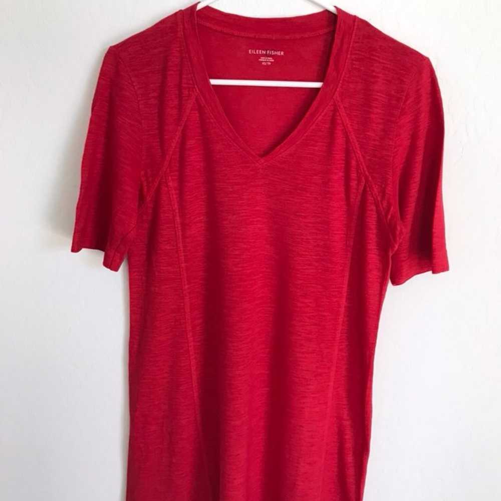 Eileen Fisher Red V-Neck Dress - image 2