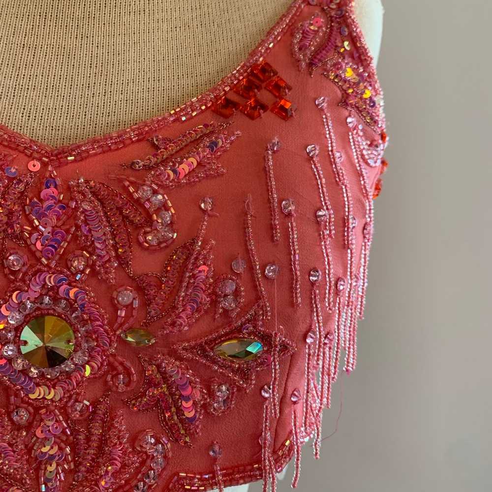 Silk costume sequin bustier lingerie crop top wit… - image 10