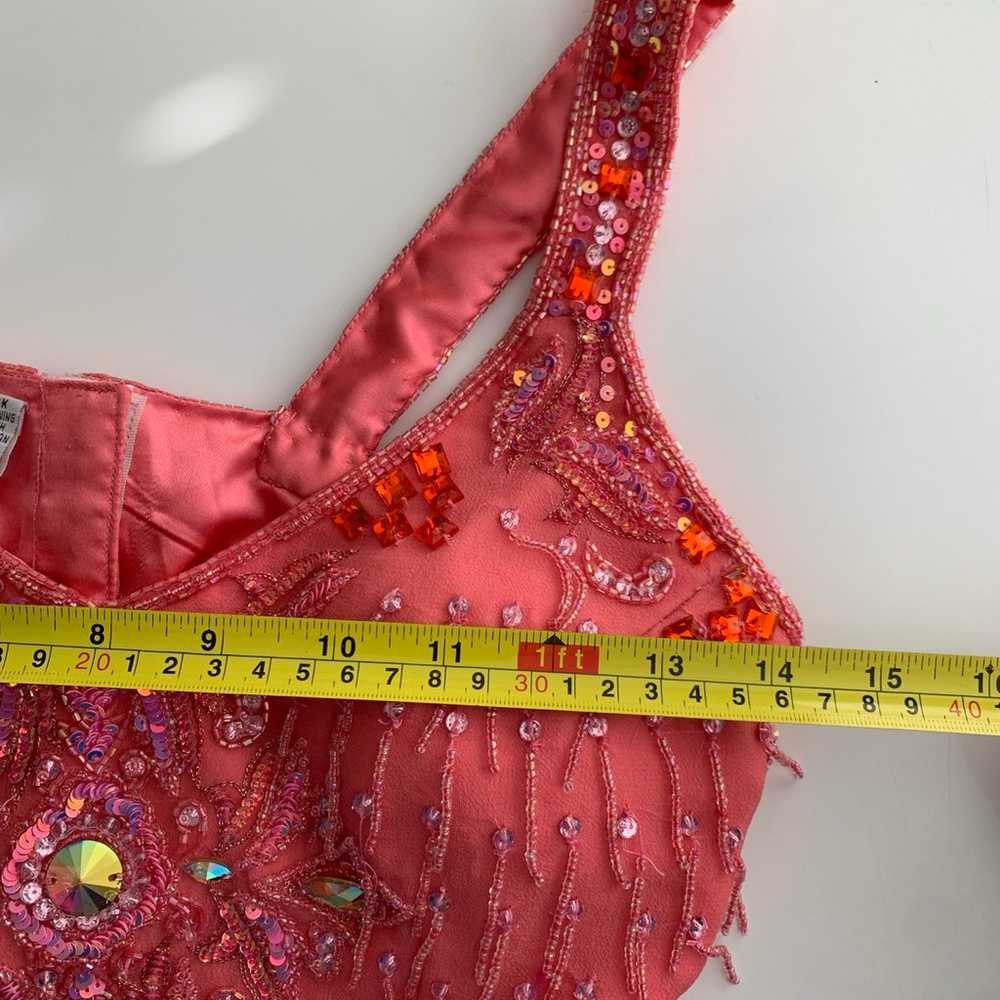 Silk costume sequin bustier lingerie crop top wit… - image 11