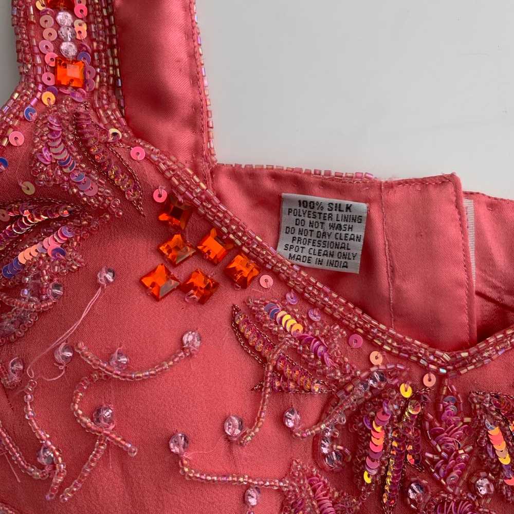 Silk costume sequin bustier lingerie crop top wit… - image 4