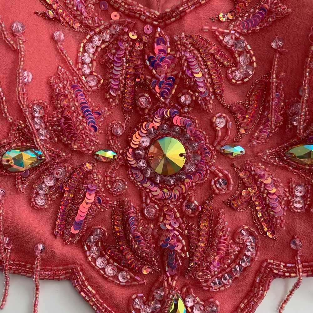 Silk costume sequin bustier lingerie crop top wit… - image 6