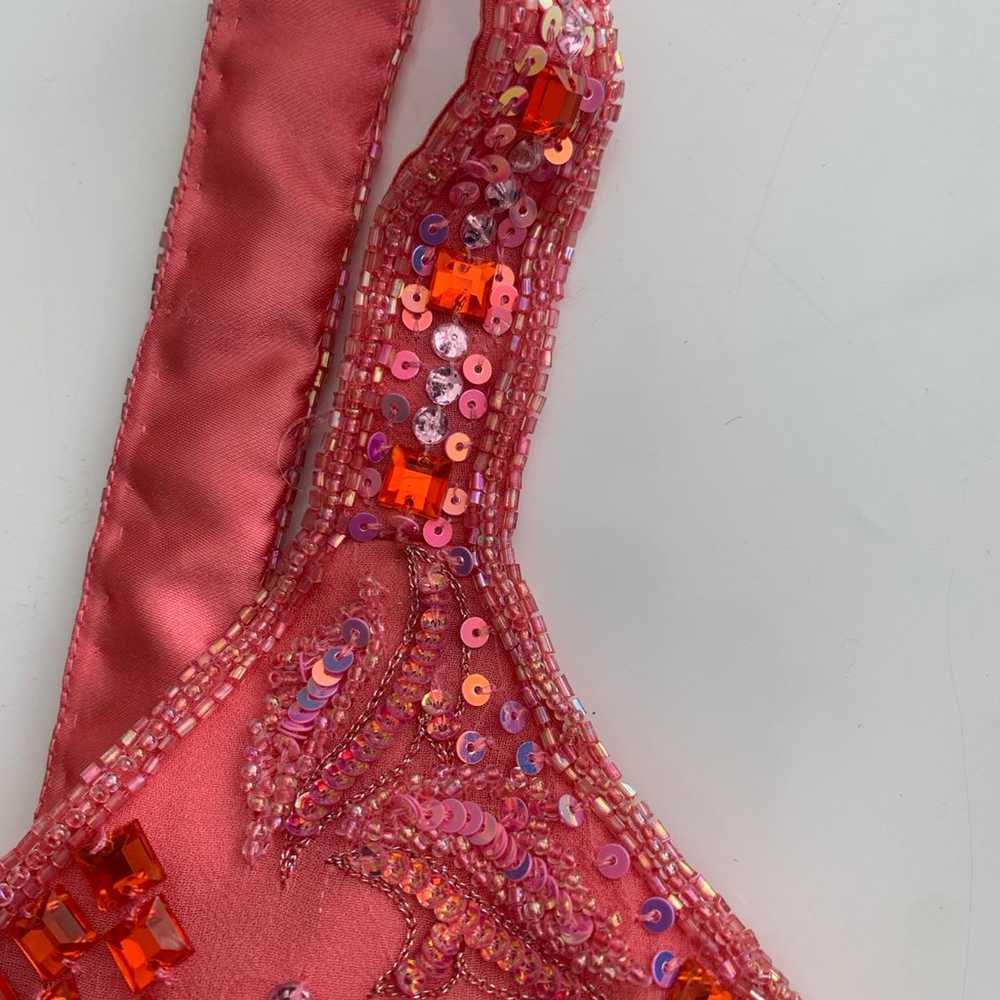 Silk costume sequin bustier lingerie crop top wit… - image 8