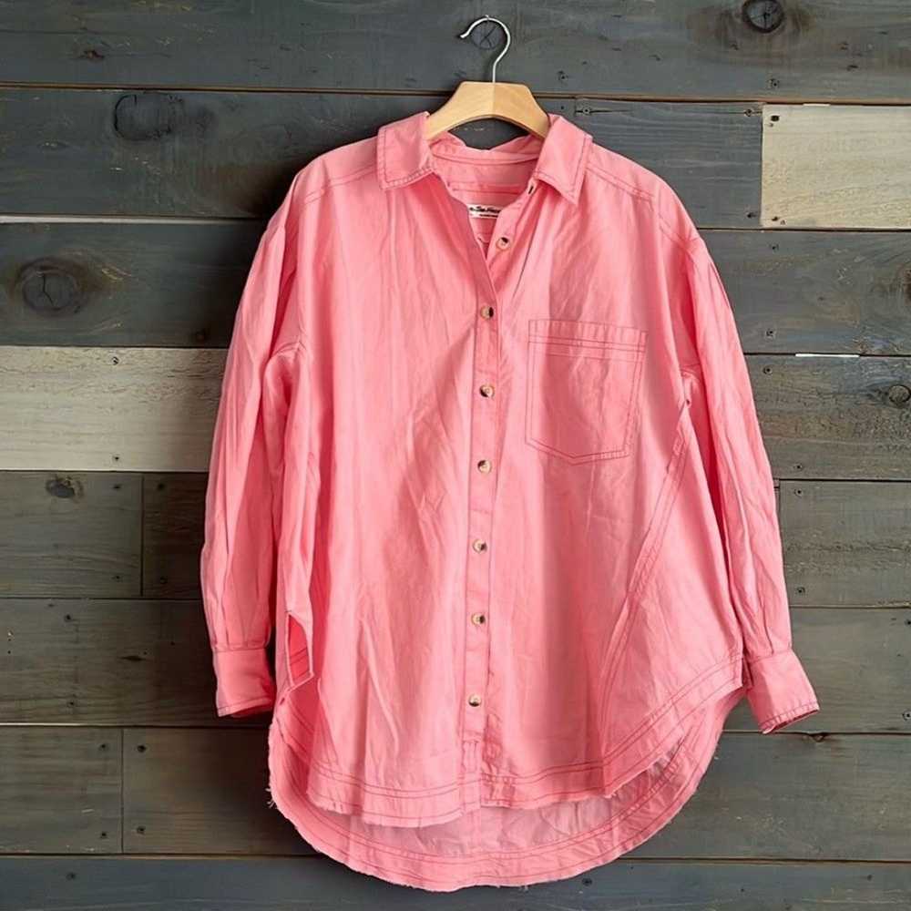 NWOT Free People Happy Hour Oversized Button Down… - image 4