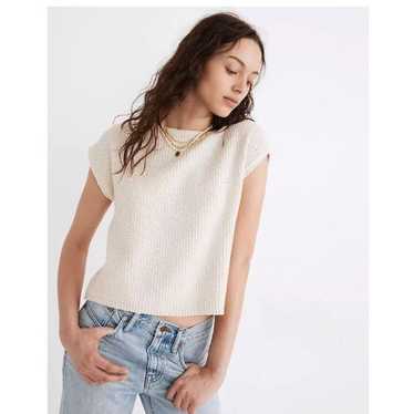MADEWELL SIZE S BOATNECK BUTTON BACK KNIT TOP