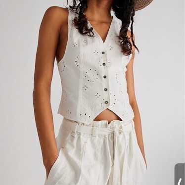 Free people white eyelet vest