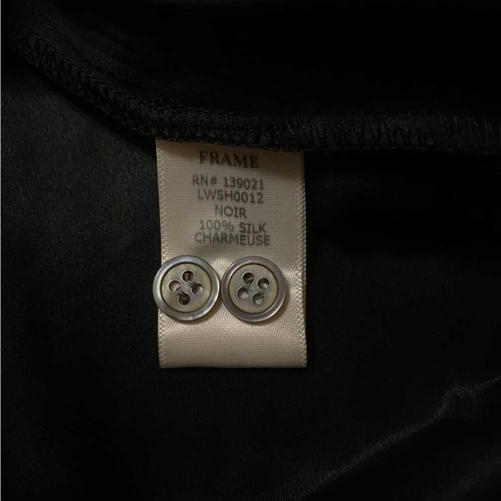 FRAME Silk Charmeuse Asymmetrical Button-Down Sle… - image 4