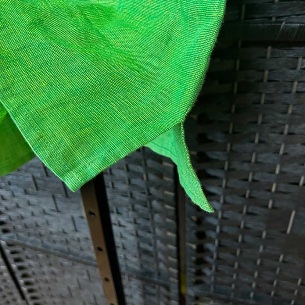 Escada Womens Green Linen Sleeveless Blouse Size … - image 7