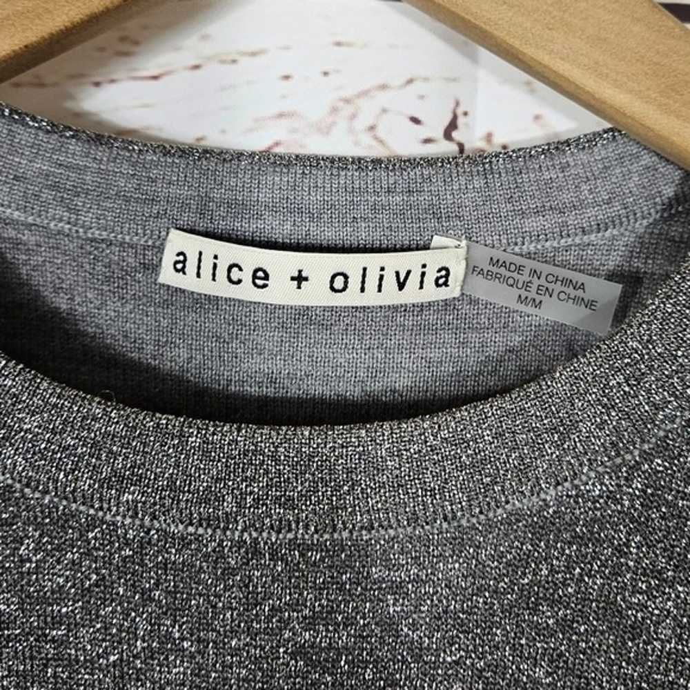 Alice + Olivia | Ciara Silver Metallic Chop Long … - image 5