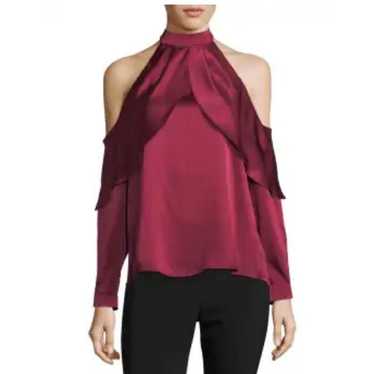 Parker Cranberry Silk Top Size M - image 1