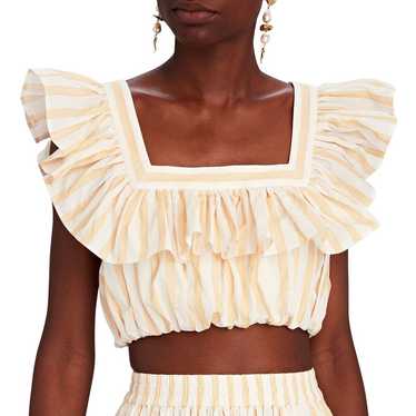 $295 ACLER STRIPED COTTON CROP TOP