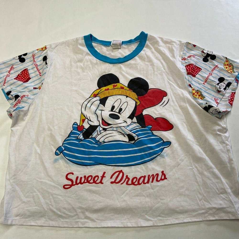 Womens MICKEY UNLIMITED White Vintage Mickey Swee… - image 1