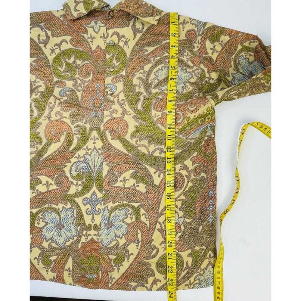 Vintage Rainow Paisley Print Silk Collared Blouse… - image 7