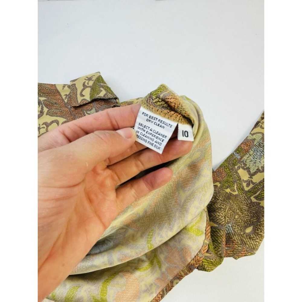 Vintage Rainow Paisley Print Silk Collared Blouse… - image 8