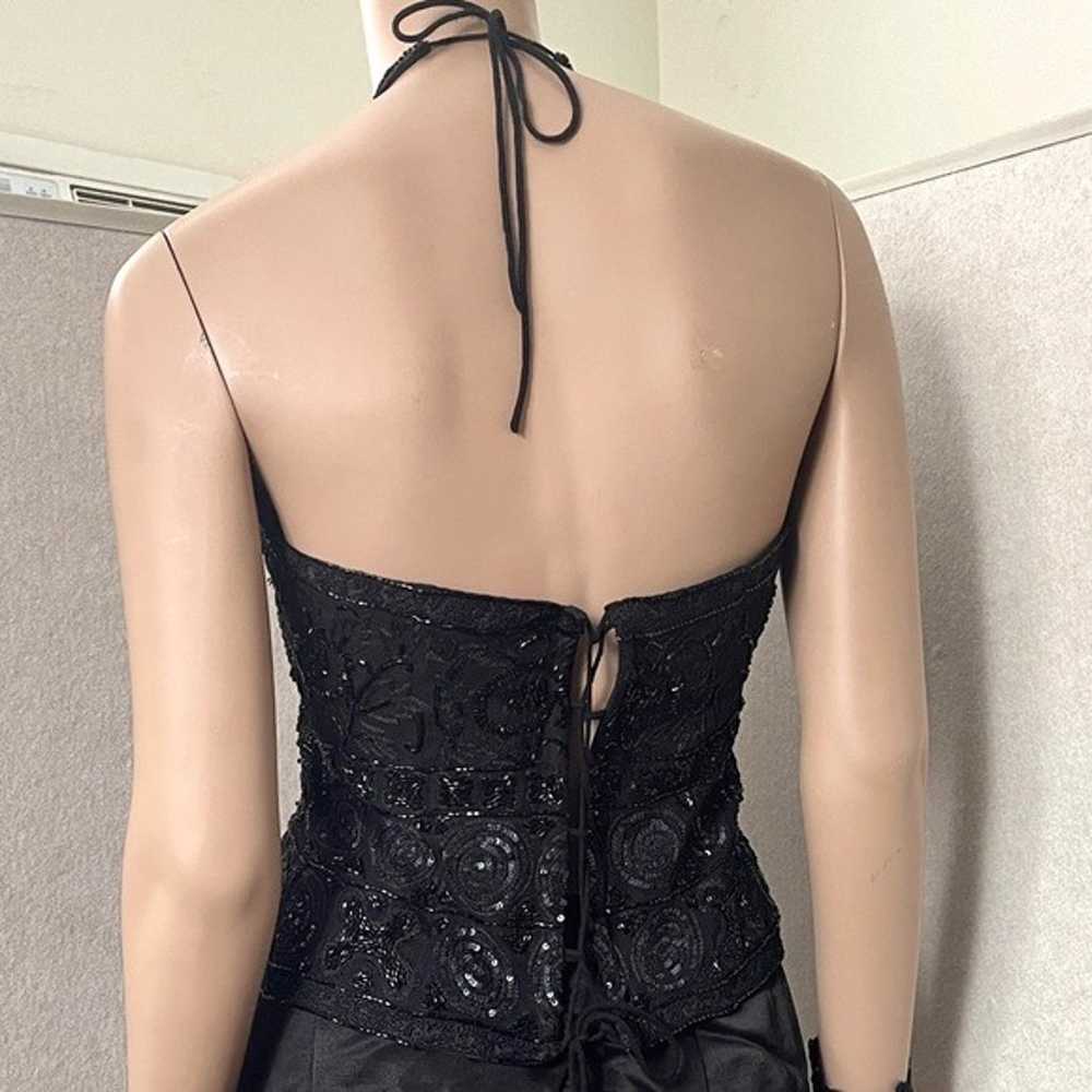 Silk Halter corset Embroidered Beaded size L - image 4