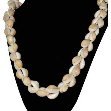 Beachy Natural Cowrie Shell Necklace 30 Inches - image 1