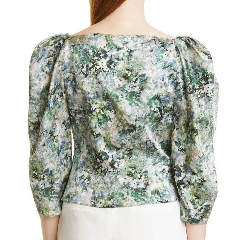 $345 VINCE GREEN FLORAL PRINT BLOUSE - image 10