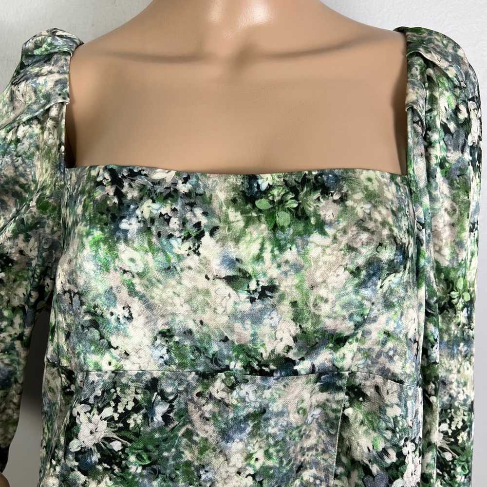 $345 VINCE GREEN FLORAL PRINT BLOUSE - image 4