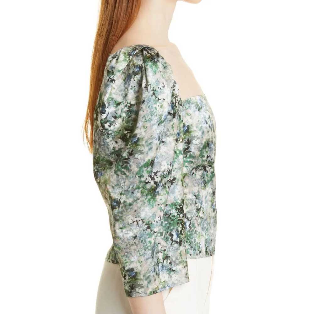 $345 VINCE GREEN FLORAL PRINT BLOUSE - image 7