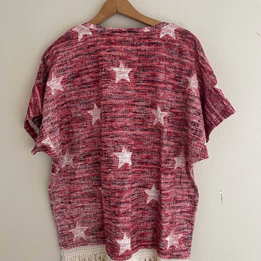 DOUBLE D RANCH Red & White "Star Turn" Fringed To… - image 2