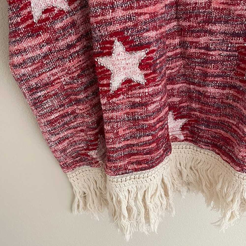 DOUBLE D RANCH Red & White "Star Turn" Fringed To… - image 5