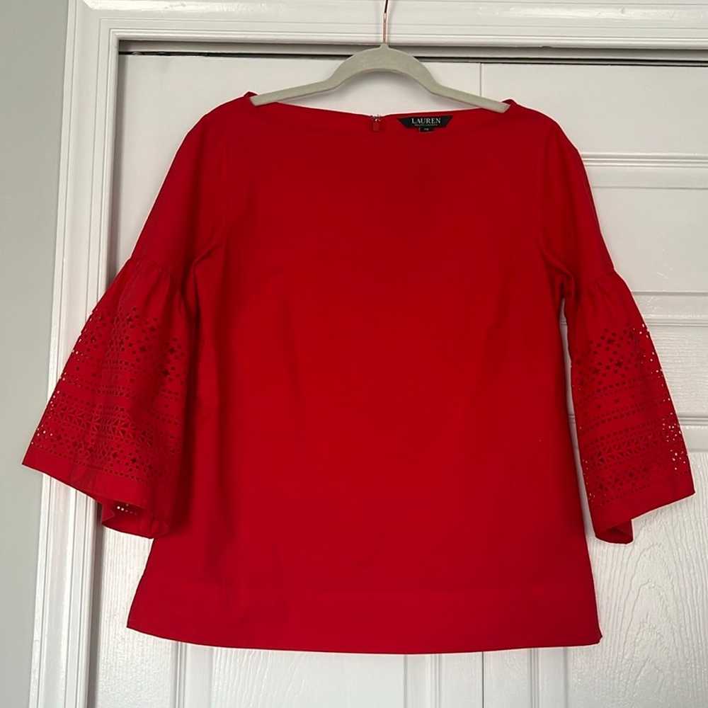 Lauren Ralph Lauren Boatneck Bell Sleeve Blouse - image 1