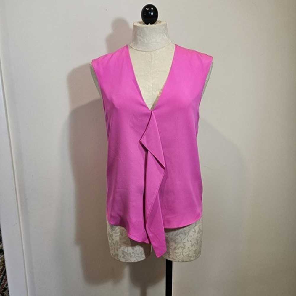 tibi 100% silk blouse.  Size 2.  Fuchsia.  Sleeve… - image 1