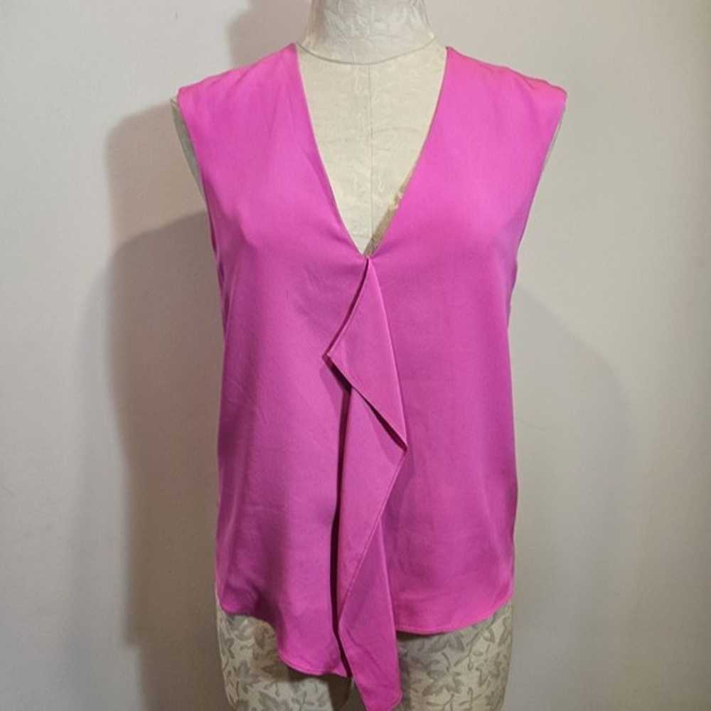tibi 100% silk blouse.  Size 2.  Fuchsia.  Sleeve… - image 2