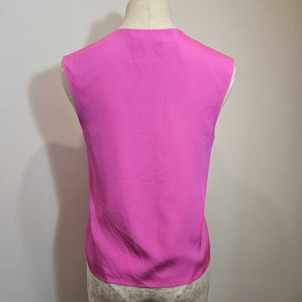 tibi 100% silk blouse.  Size 2.  Fuchsia.  Sleeve… - image 3