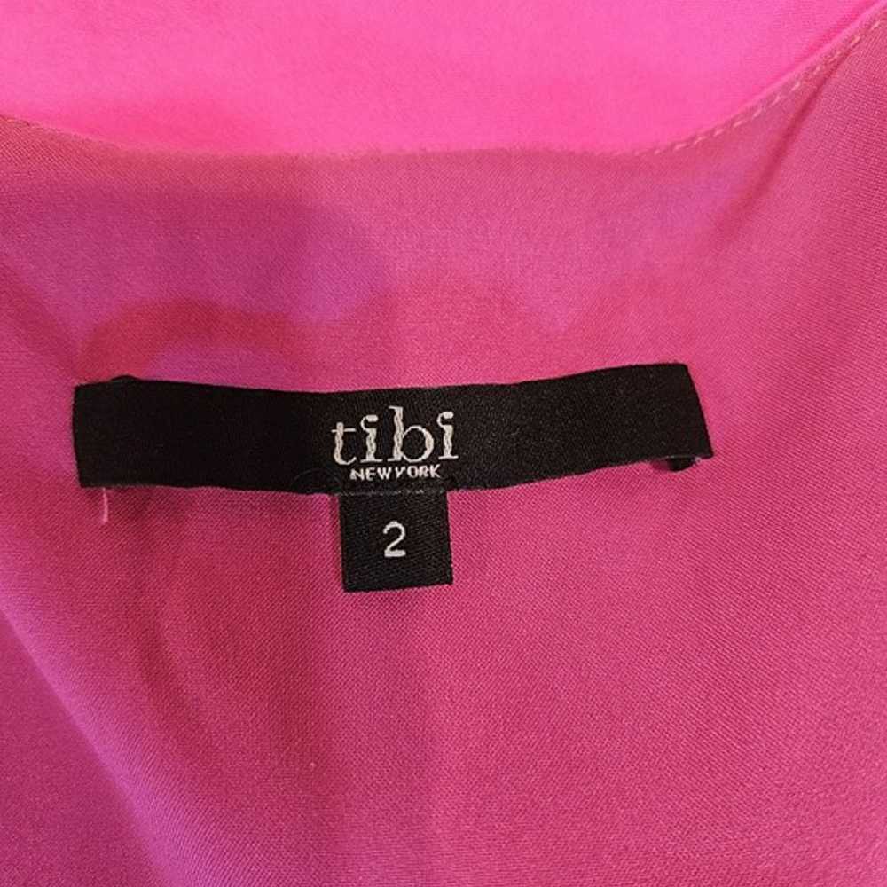 tibi 100% silk blouse.  Size 2.  Fuchsia.  Sleeve… - image 5