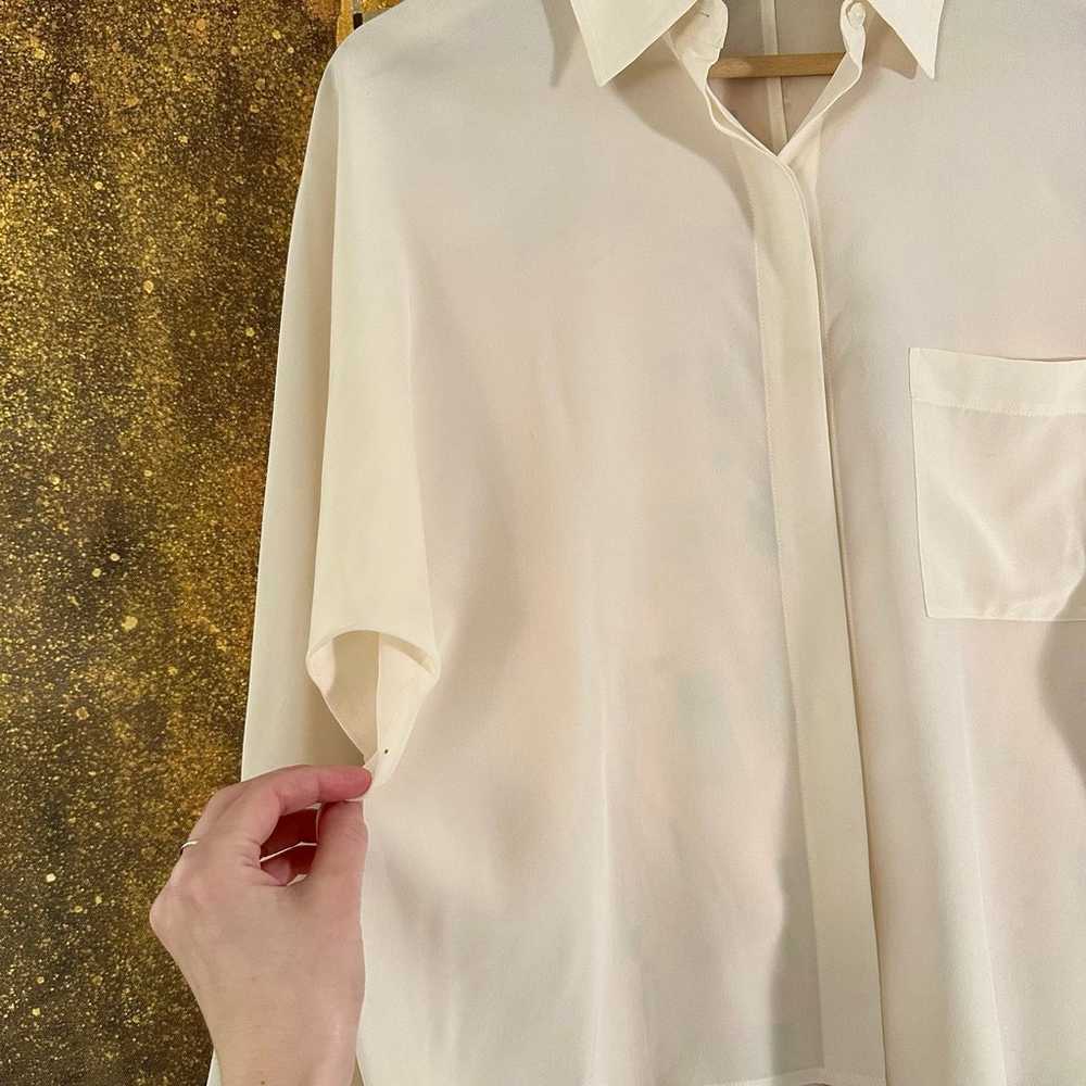 Vince 100% Silk Dropped Shoulder Button Down - image 5