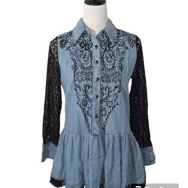 Vintage Collection Dolly Chambray Tunic With Blac… - image 1