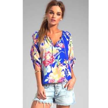 Yumi Kim Joey Boho Blouse Blue Zean Floral XS NWOT - image 1