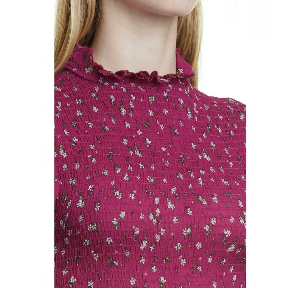 $350 NEW RAG & BONE PINK FLORAL PRINT SMOCKED TOP - image 3