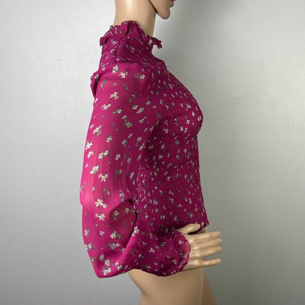 $350 NEW RAG & BONE PINK FLORAL PRINT SMOCKED TOP - image 6