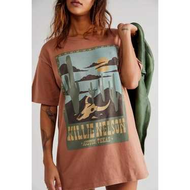 Daydreamer Free People Willie Nelson Tee Shirt Dress Oversized deals Cacti Tee XL