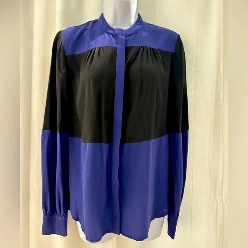 diane von furstenberg color block blouse - image 1