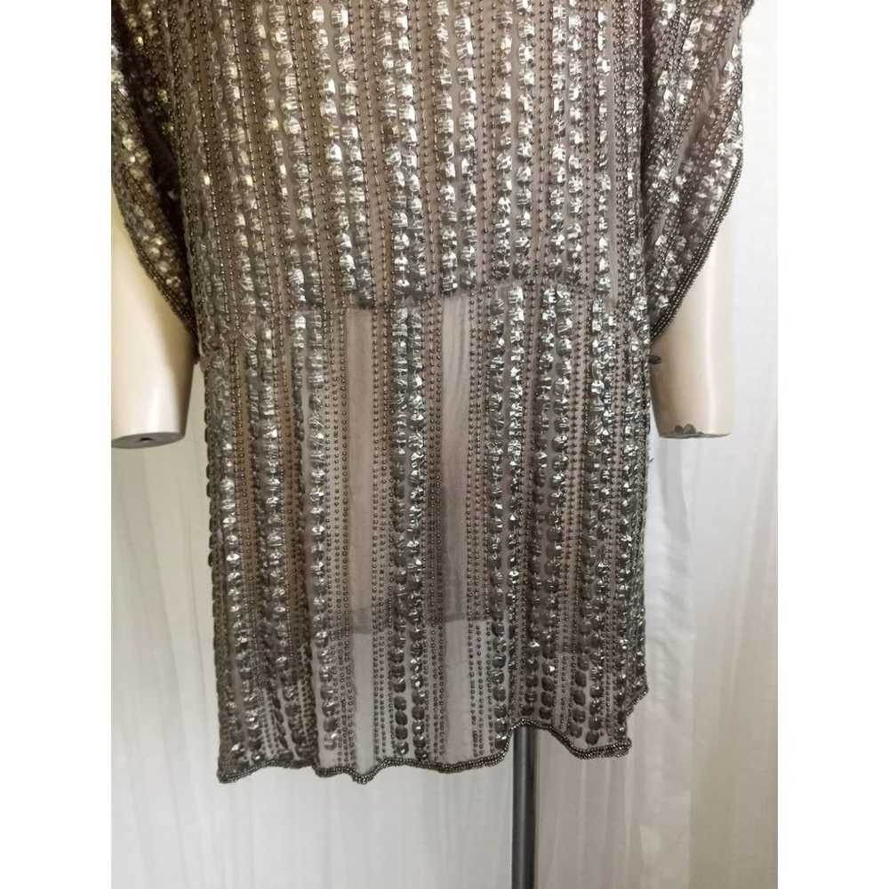 PARKER Beaded Tunic Top Mini Dress 100% Silk PROJ… - image 7
