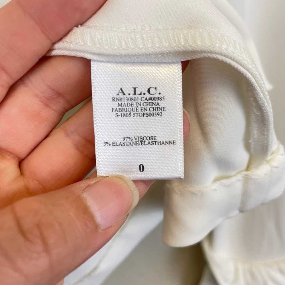 A.L.C Flounce Ruffle Long Sleeve White Top Size 0 - image 5
