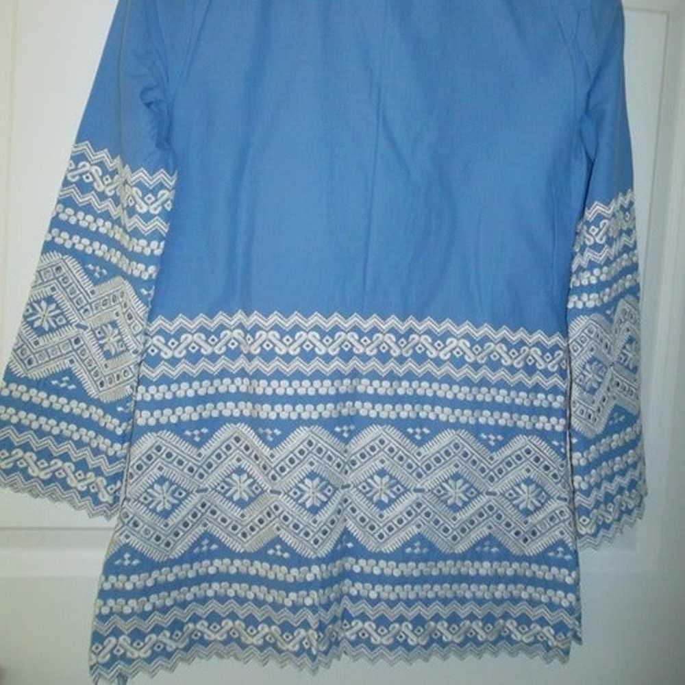 Tory Burch Cotton Blue Embroidered Eyelet  Tunic … - image 4