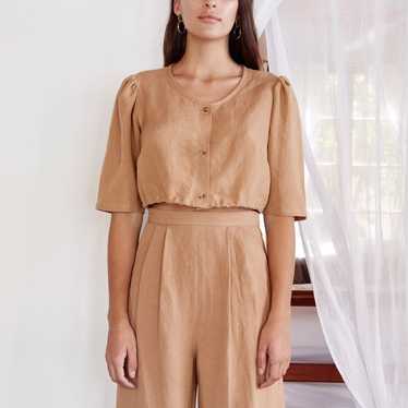 First Rite button blouse in camel