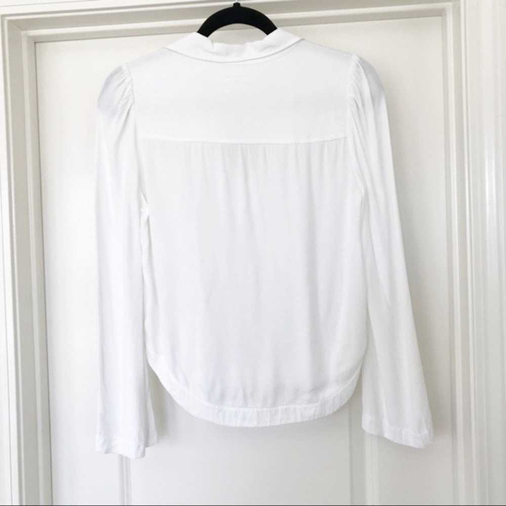 Frame Denim White Whipstitch Long Sleeve Blouse - image 4